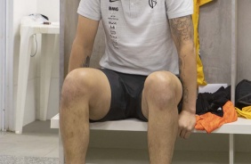 Cássio no vestiário do Morumbi para jogo contra o São Paulo, pelo Campeonato Brasileiro