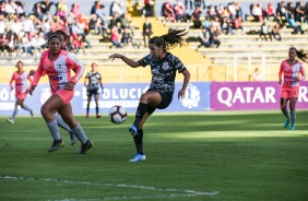 Millene durante vitria do Corinthians pela Libertadores Feminina 2019