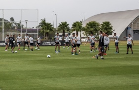 Elenco alvinegro no último treino do Corinthians antes do jogo contra o Goiás