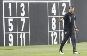 Fbio Carille no ltimo treino do Corinthians antes do jogo contra o Gois