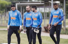 Goleiros no ltimo treino do Corinthians antes do jogo contra o Gois