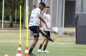 Matheus Jesus no último treino do Corinthians antes do jogo contra o Goiás
