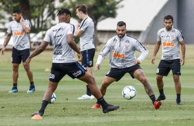 Michel Macedo no último treino do Corinthians antes do jogo contra o Goiás