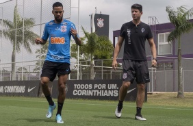 Everaldo no treinamento desta terça-feira no CT Joaquim Grava