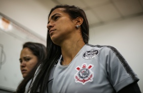 Paulinha durante jogo contra o Libertad/Limpeo pela Libertadores Feminina 2019