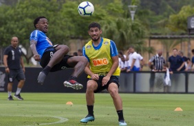 Ren e Mndez no treinamento desta tera-feira no CT Joaquim Grava