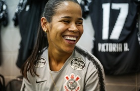 Victória durante jogo contra o Libertad/Limpeño pela Libertadores Feminina 2019