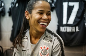 Victria durante jogo contra o Libertad/Limpeo pela Libertadores Feminina 2019