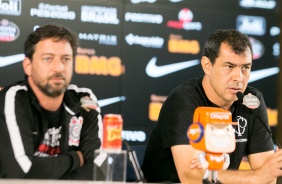Duílio Monteiro e Fábio Carille na entrevista coletiva pós-jogo contra o Cruzeiro
