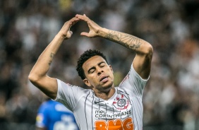 Gustagol em duelo contra o Cruzeiro, pelo Campeonato Brasileiro, na Arena Corinthians