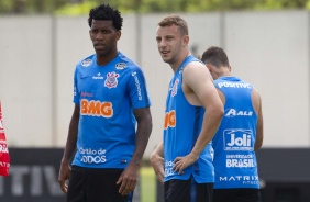 Gil e Carlos no último treino antes do duelo contra o Flamengo, pelo Brasileirão