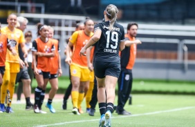 Jogadoras do Corinthians no duelo contra o So Paulo, pela final do Paulisto