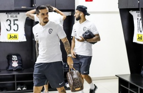 Fagner no vestiário antes do jogo contra o CSA, pelo Brasileirão