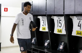 Gil no vestiário antes do jogo contra o CSA, pelo Brasileirão
