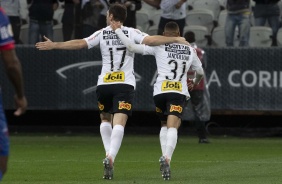 Boselli e Janderson no jogo contra o Fortaleza, pelo Campeonato Brasileiro, na Arena Corinthians