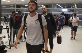 Caíque França no vestiário da Arena Corinthians antes do duelo contra o Fortaleza