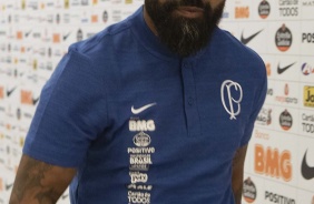 Coelho no vestiário da Arena Corinthians antes do duelo contra o Fortaleza
