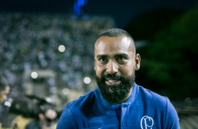 Técnico Dyego Coelho durante Dérbi, contra o Palmeiras, no Pacaembu