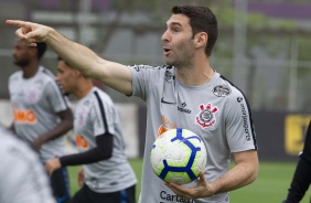 Atacante Boselli no ltimo treino antes do jogo contra o Palmeiras