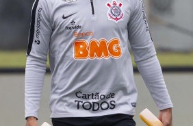 Júnior Urso no último treino antes do jogo contra o Palmeiras