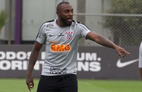 Manoel no último treino antes do jogo contra o Palmeiras