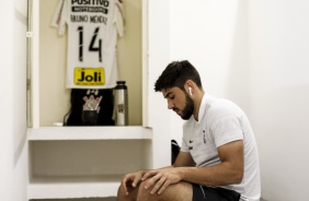Méndez no vestiário do Pacaembu para duelo contra o Palmeiras