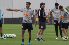 Pedrinho no último treino antes do jogo contra o Palmeiras