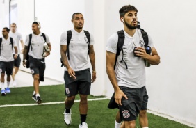 Urso e Mndez chegam ao Pacaembu para jogo contra o Palmeiras, pelo Brasileiro