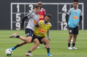 Vital, Clayson e Oya no último treino antes do jogo contra o Palmeiras