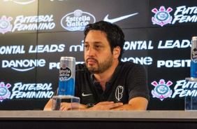 Arthur Elias concede coletiva aps treino de reconhecimento na Arena Corinthians