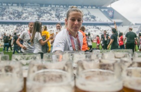 Cacau na comemorao do ttulo do campeonato paulista, pelo Corinthians Feminino