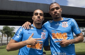 Gabriel e Jnior Urso no ltimo treinamento antes do jogo contra o Internacional