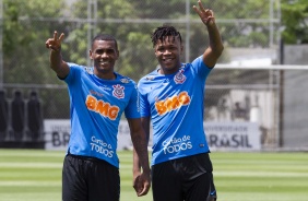 Marllon e Matheus Jesus no ltimo treinamento antes do jogo contra o Internacional