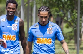 Ren e Gabriel no ltimo treinamento antes do jogo contra o Internacional