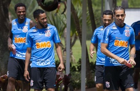 Ren, Everaldo, Clayson e Gabriel no ltimo treinamento antes do jogo contra o Internacional