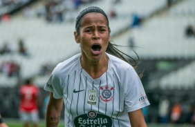 Victria feliz durante final contra o So Paulo, pelo Paulista, na Arena Corinthians