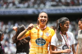Lelê durante comemorações do título do Campeonato Paulista, pelo Corinthians Feminino