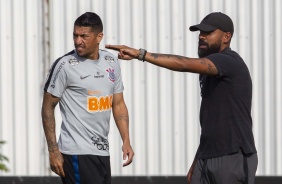 Ralf e Coelho no treinamento desta quinta-feira no CT Joaquim Grava