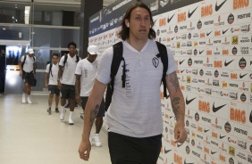 Goleiro Cssio no vestirio da Arena Corinthians antes do jogo contra o Internacional