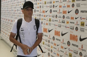 Janderson no vestiário da Arena Corinthians antes do jogo contra o Internacional