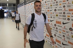 Ramiro no vestiário da Arena Corinthians antes do jogo contra o Internacional