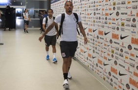 Urso no vestiário da Arena Corinthians antes do jogo contra o Internacional