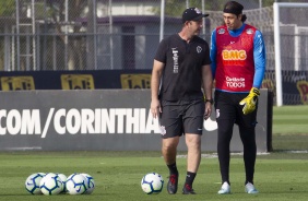 Goleiro Cssio no treinamento desta tera-feira no CT Joaquim Grava