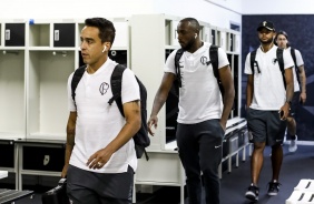 Jadson no vestiário do estádio Nilton Santos, para duelo contra o Botafogo