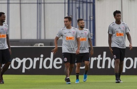 Jogadores do Corinthians no ltimo treino antes do jogo contra o Botafogo, pelo Brasileiro