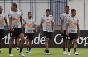 Jogadores do Corinthians no ltimo treino antes do jogo contra o Botafogo, pelo Brasileiro