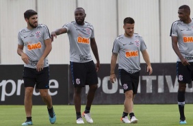 Jogadores do Timo no ltimo treino antes do jogo contra o Botafogo, pelo Brasileiro