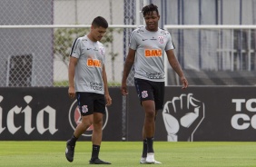 Roni e Matheus Jesus no ltimo treino antes do jogo contra o Botafogo, pelo Brasileiro