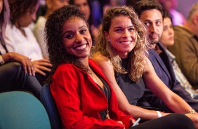 Meninas do Corinthians Feminino durante cerimônia de Premiação do Campeonato Paulista Feminino
