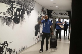 Coelho chega  Arena Corinthians para duelo contra o Ava, pelo Brasileiro